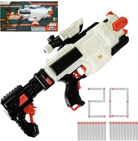 DN Toys 60cm Alpha Striker Motorized Foam Blaster – Battery-Powered Toy Gun with 20 Soft Darts & Scope | Long-Range, High-Performance Shooting for Kids 8+ | Ultimate Action & Adventure Play