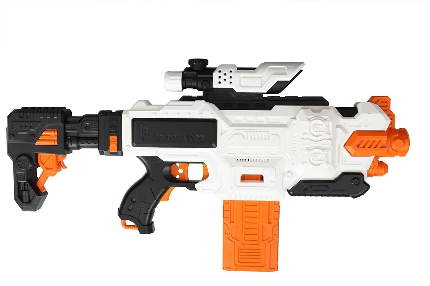 DN Toys 60cm Alpha Striker Motorized Foam Blaster – Battery-Powered Toy Gun with 20 Soft Darts & Scope | Long-Range, High-Performance Shooting for Kids 8+ | Ultimate Action & Adventure Play