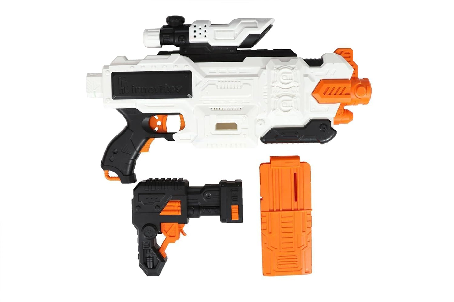 DN Toys 60cm Alpha Striker Motorized Foam Blaster – Battery-Powered Toy Gun with 20 Soft Darts & Scope | Long-Range, High-Performance Shooting for Kids 8+ | Ultimate Action & Adventure Play