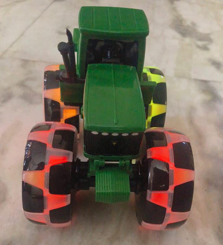 DN TOYS Monster Treads Deluxe Flashing LED Wheels Lightning Tractor | Friction-Powered Small Size Monster Truck | Kids Toy for Boys and Girls - Ages 3 and Up