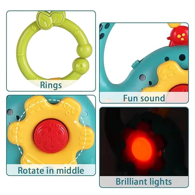 Musical Cradle Rattle for Newborns – Light-Up Baby Toy with Clip, Loop & 4 Rhymes | BPA-Free Sensory Toy for Crib, Stroller & Car Seat | Perfect for Babies 0-6 Months ASIN